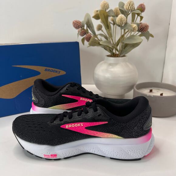 Brooks Ghost 16 Running Sneaker Lace Up Black/Pink 1204071B074 Women 6 M NWB - Picture 7 of 10